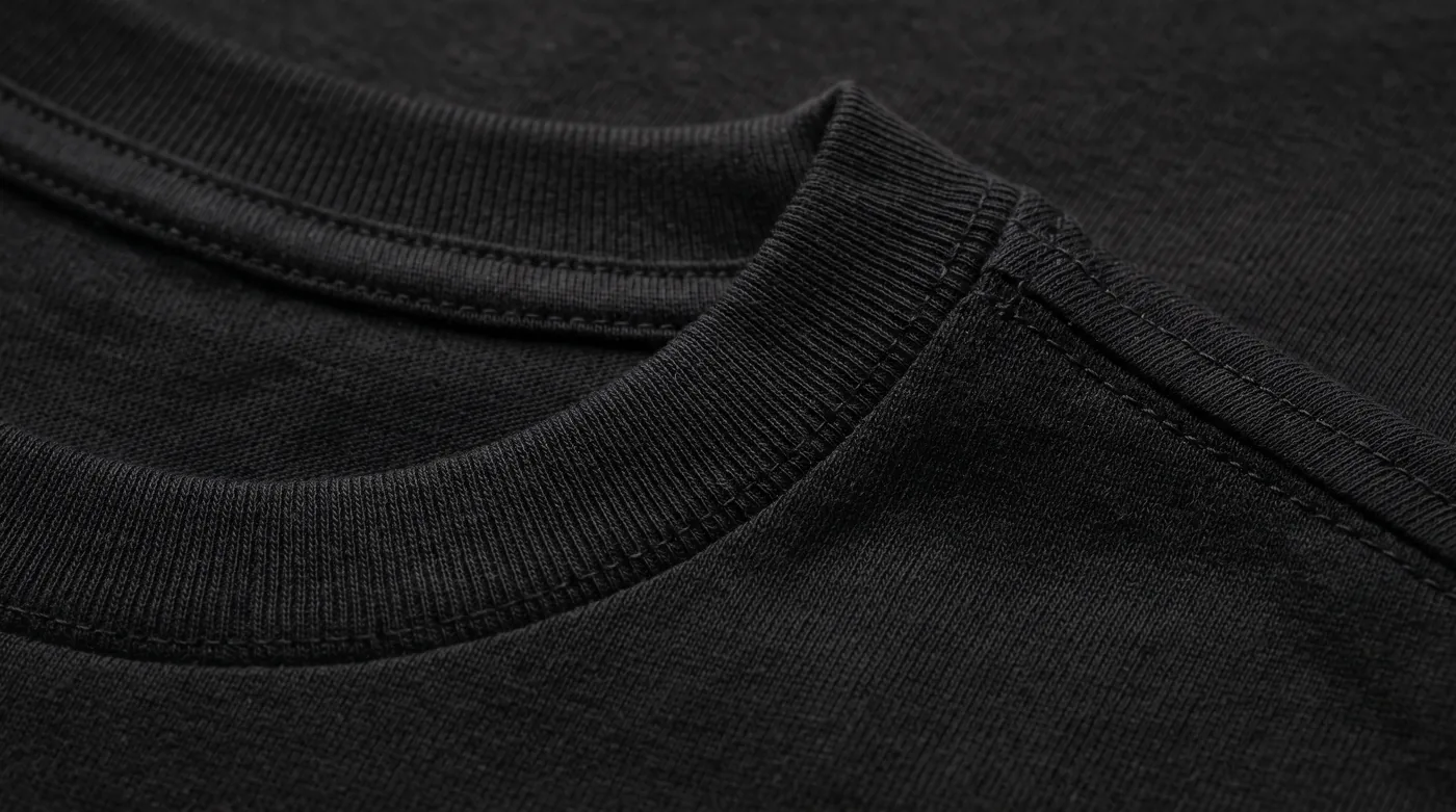 Combed ring-spun cotton crewneck t-shirt with high-recovery neckband rib